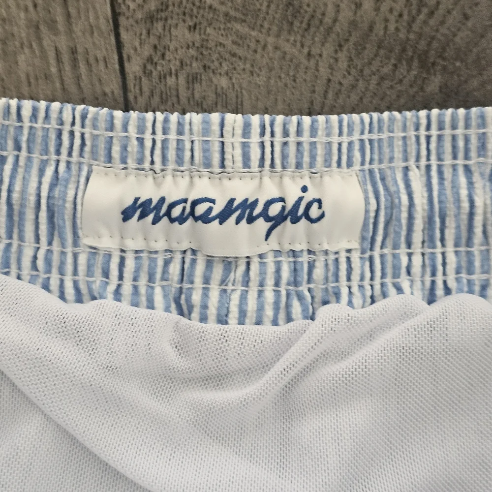 Maamgic Swim Trunks Striped Drawstring Shorts For Men Waist31 - Picture 6 of 9